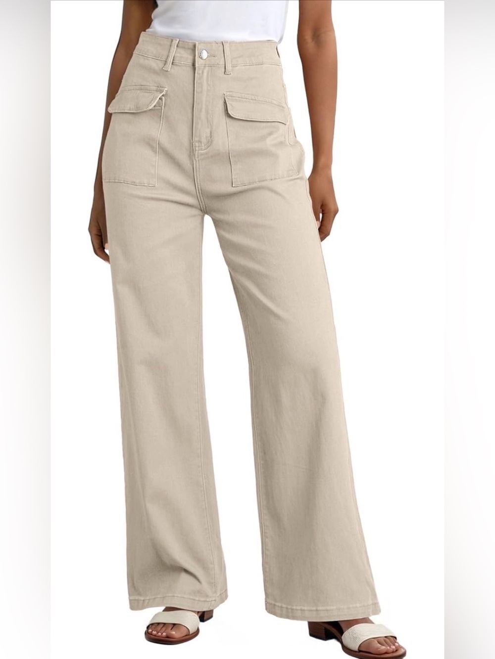 Women’s Dokotoo Cargo Baggy Wide Leg Pant - Khaki - Size 4